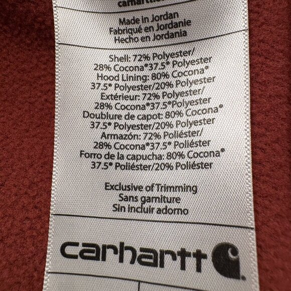 Carhartt Force Relaxed Fit Maroon Logo Hoodie Sweatshirt - Picture 7 of 9